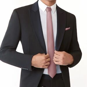 Azazie Matte Satin Skinny Tie - Dusty Rose